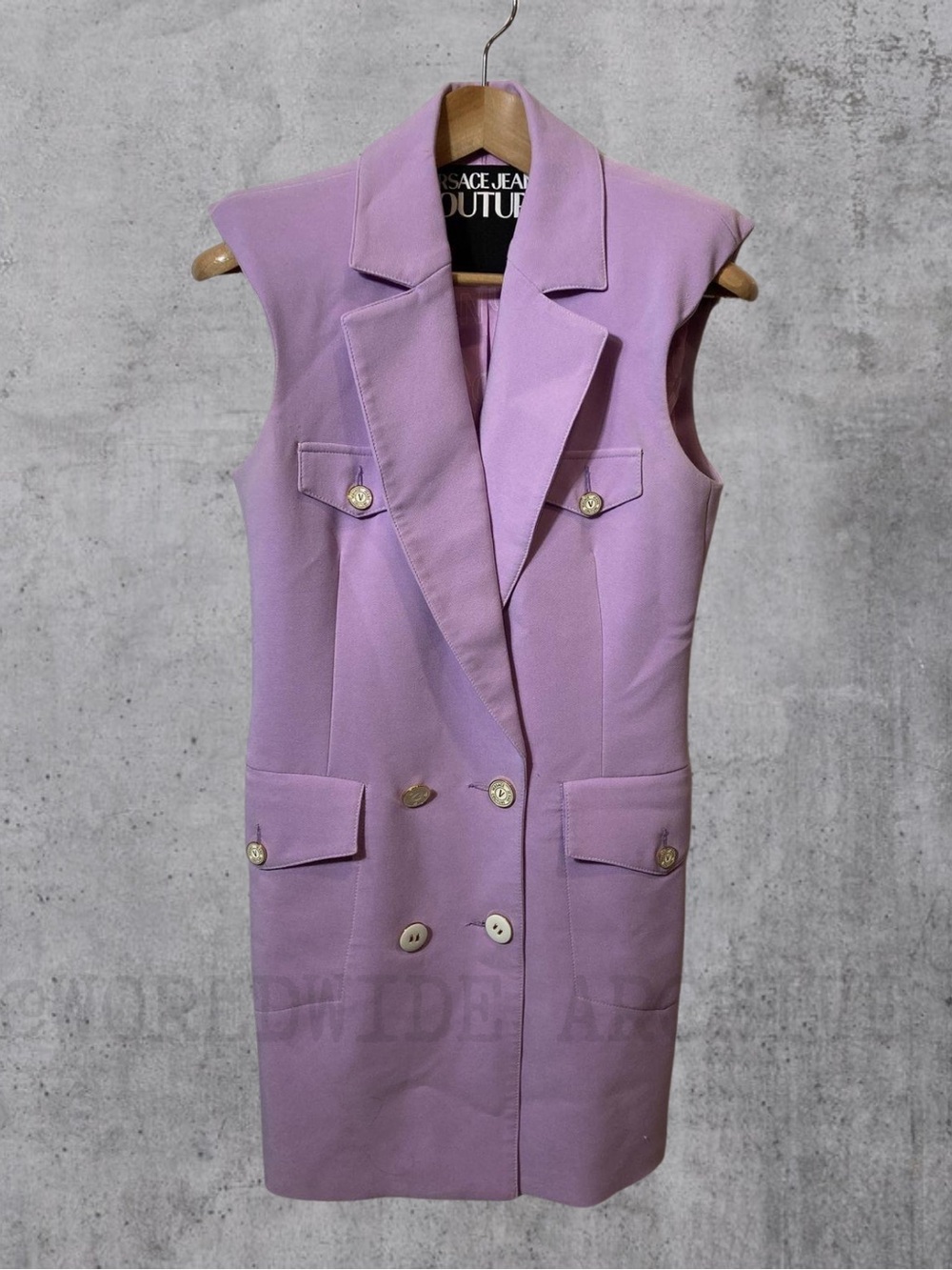 Versace Jeans Couture Sleeveless Button-Down Blazer Dress in Lilac US 6 Dress